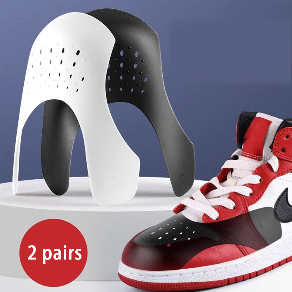 Crease Protector Toe - 4 個折り目プロテクター靴ヘッドスニーカーシールド抗折り目靴修理スポーツ折り目曲げ靴オーガナイザーサポートつま先キャップ