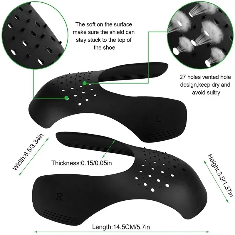 4 個の抗しわ靴プロテクタースニーカー用つま先キャップ抗しわ - Crease Protector Toe のレビューと価格