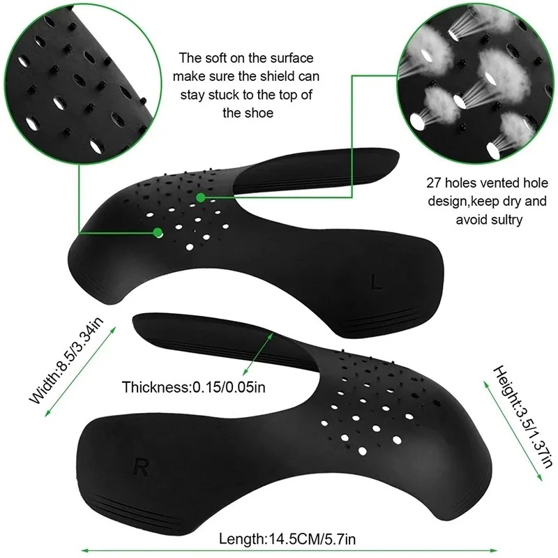 1 ペア折り目プロテクター靴抗折り目曲げ亀裂つま先キャップサ - Crease Protector Toe のレビューと価格