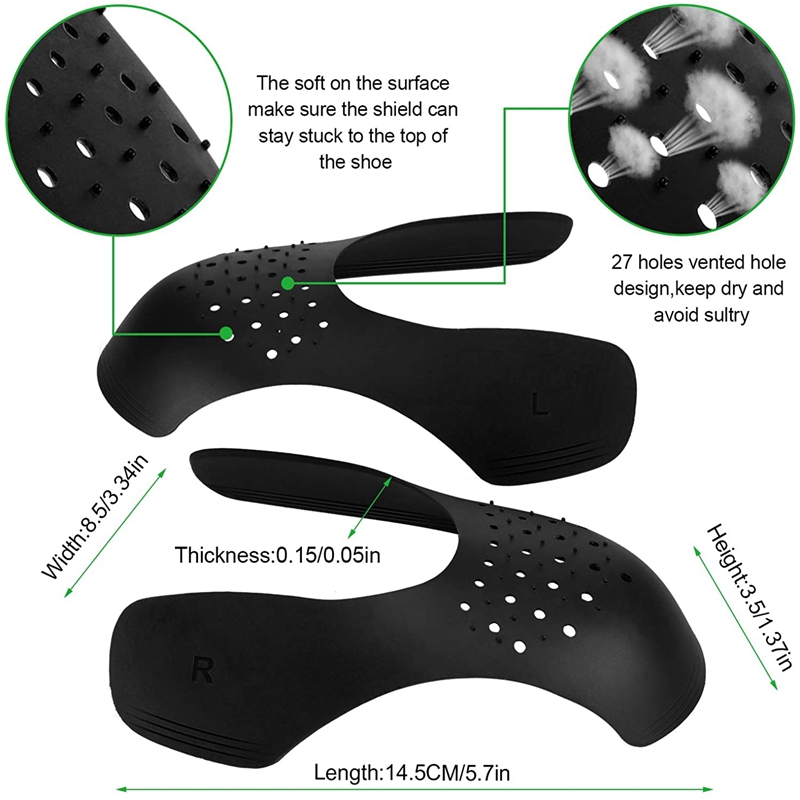 シワ防止シューズ、折れ防止、つま先保護、軽量シューストレッチ - Crease Protector Toe のレビューと価格